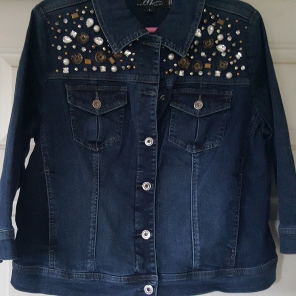 Denim Stud Women's Jacket by Midnight Velvet NEW - Picture 3 of 5